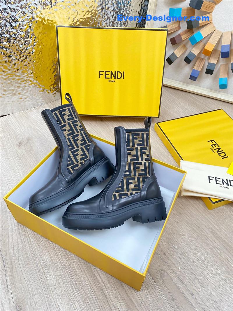 F**di fly knit stitching fashionable martin boots