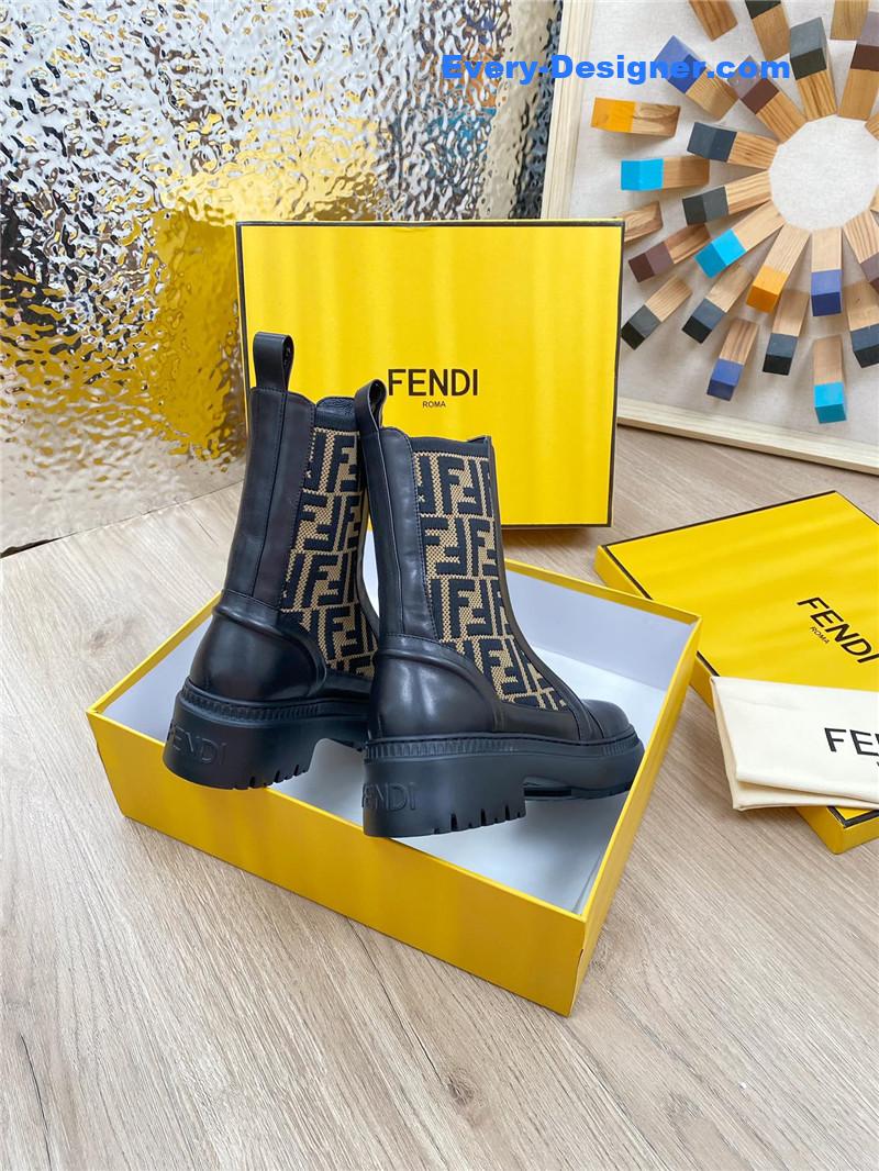 F**di fly knit stitching fashionable martin boots