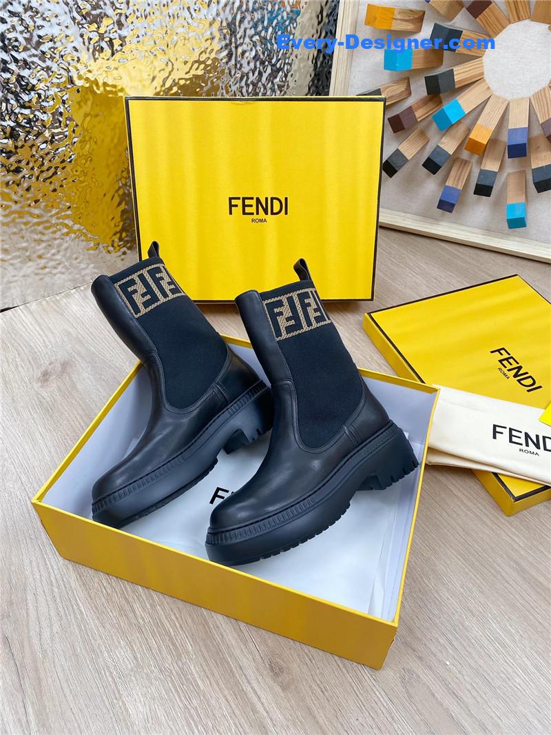 F**di fly knit stitching fashionable martin boots