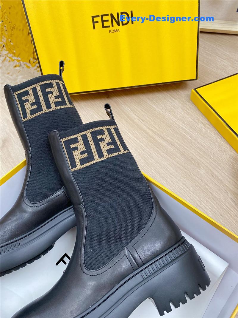 F**di fly knit stitching fashionable martin boots