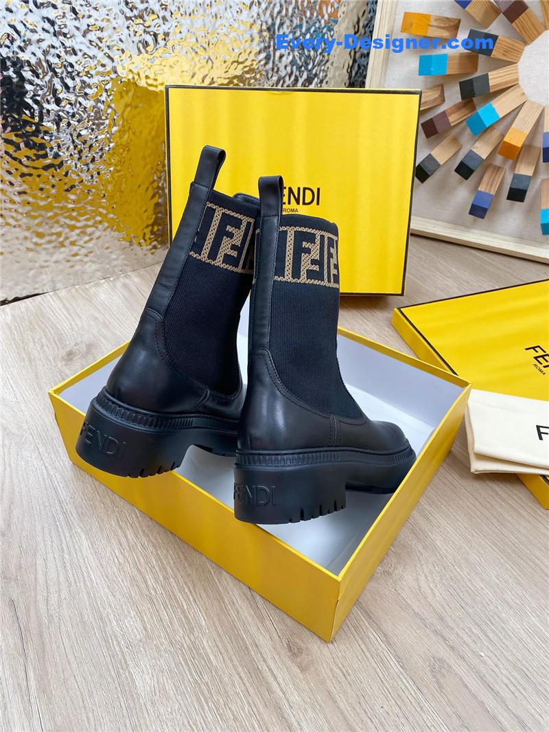 F**di fly knit stitching fashionable martin boots