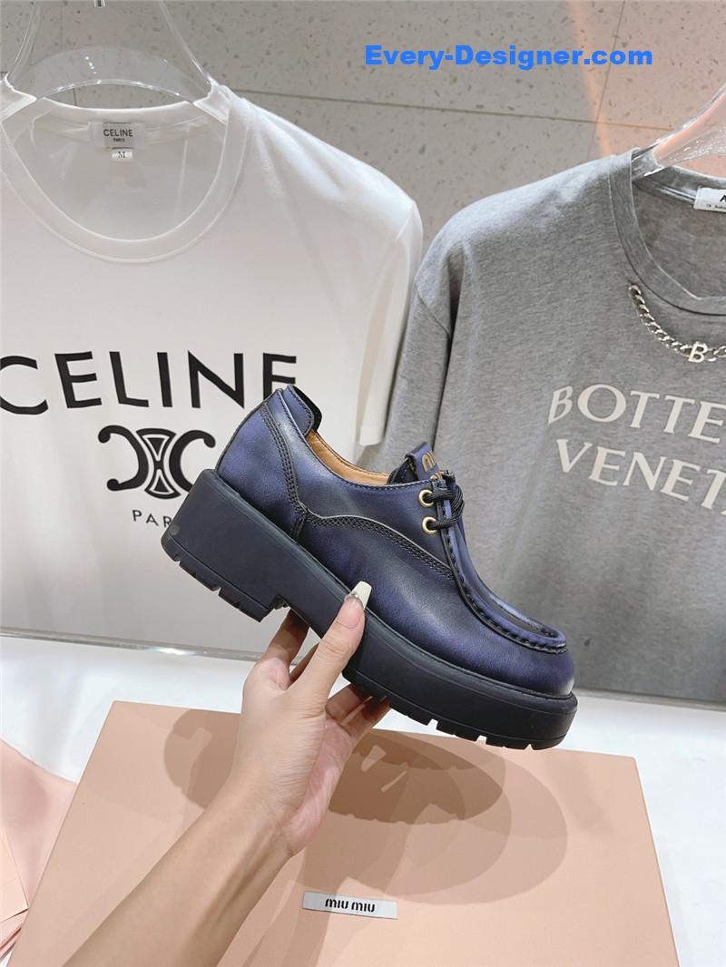 M1um1u catwalk style lace-up high-heeled loafers
