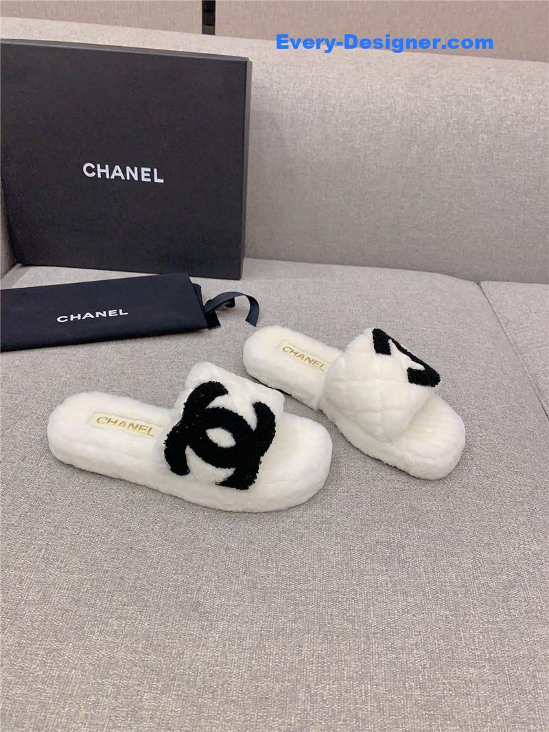 CC new thick sole fur slippers