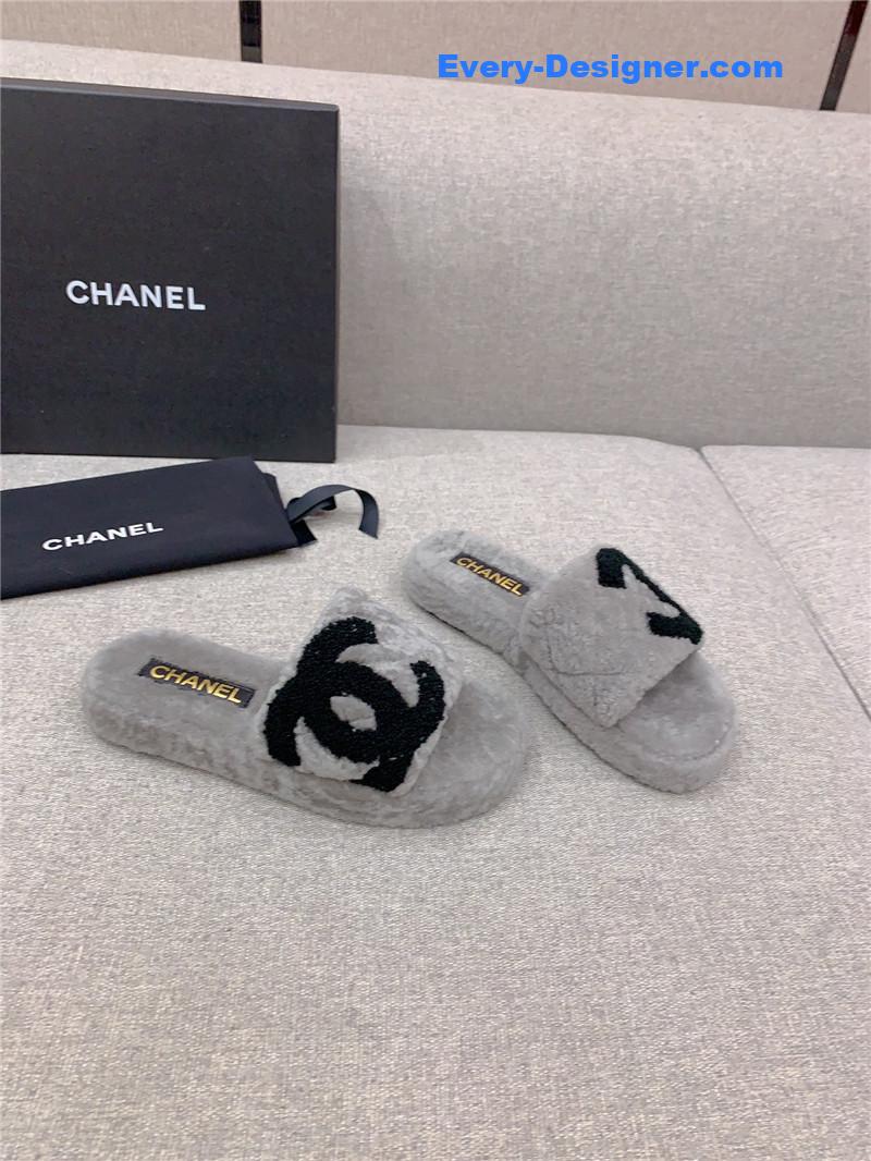 CC new thick sole fur slippers