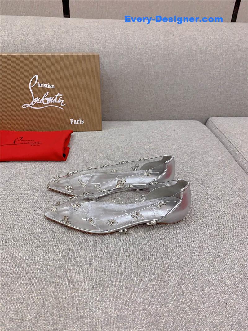 Chr1st1an louboutin crystal clear red sole high heels