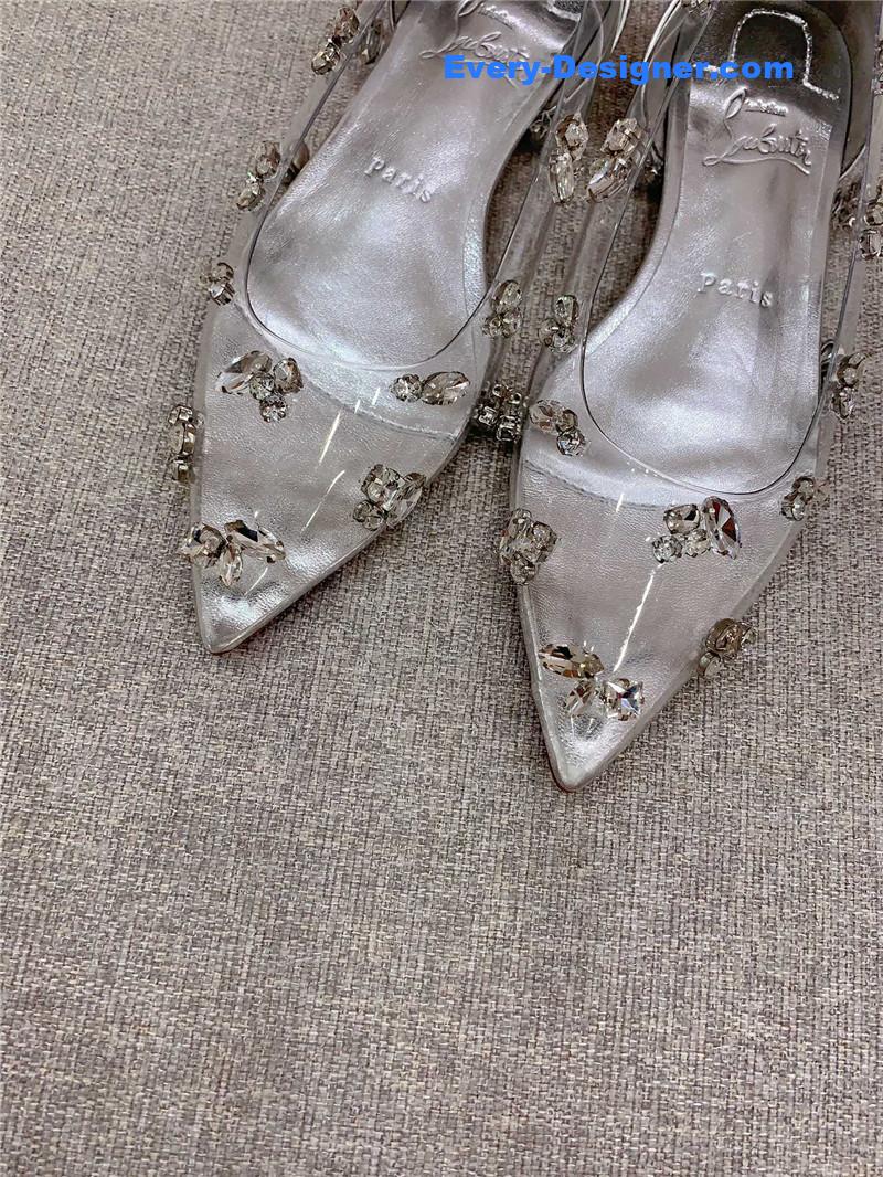 Chr1st1an louboutin crystal clear red sole high heels