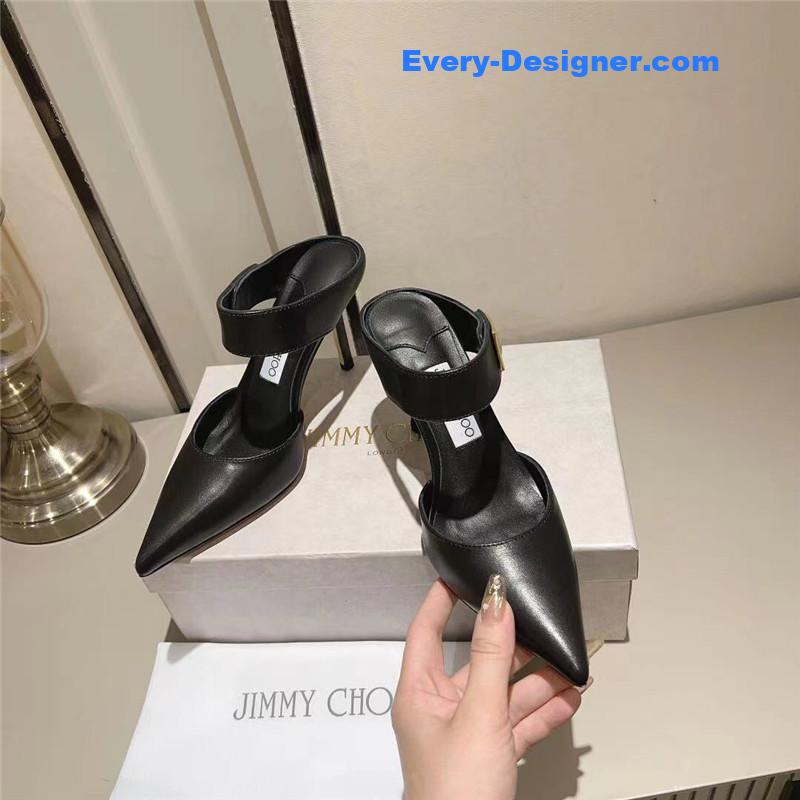 J1m*y Ch00 metal buckle half slippers for women