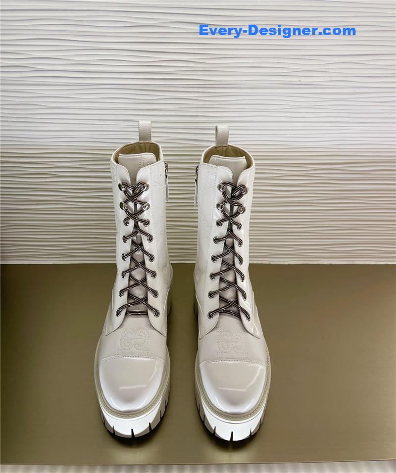 Gvc*1 double g embroidered logo retro motorcycle boots