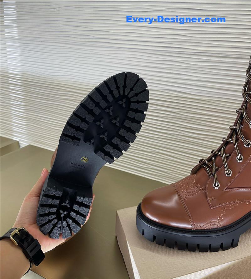 Gvc*1 double g embroidered logo retro motorcycle boots