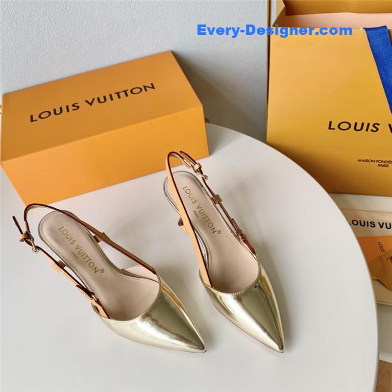 l0vis Vvtt0n lv flower electroplated heel back high heel sandals