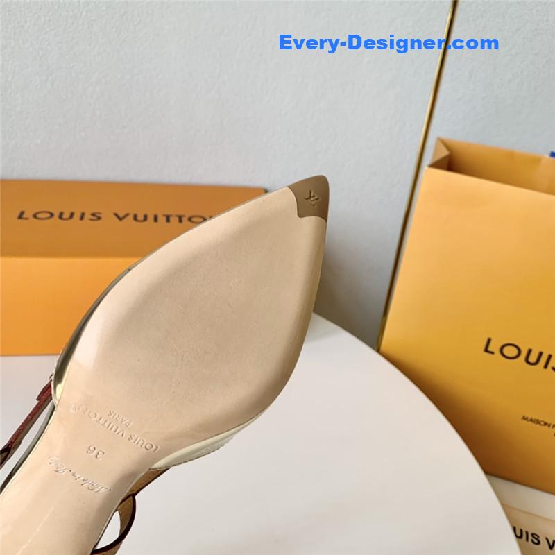l0vis Vvtt0n lv flower electroplated heel back high heel sandals