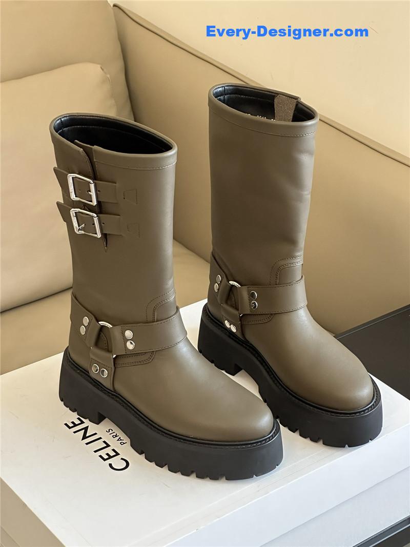 Ce1i*e thick sole mid-calf boots