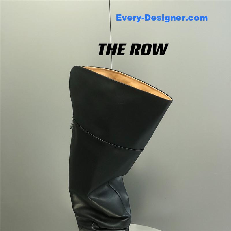 The R0w two-piece square-toe pleated over-the-knee boots