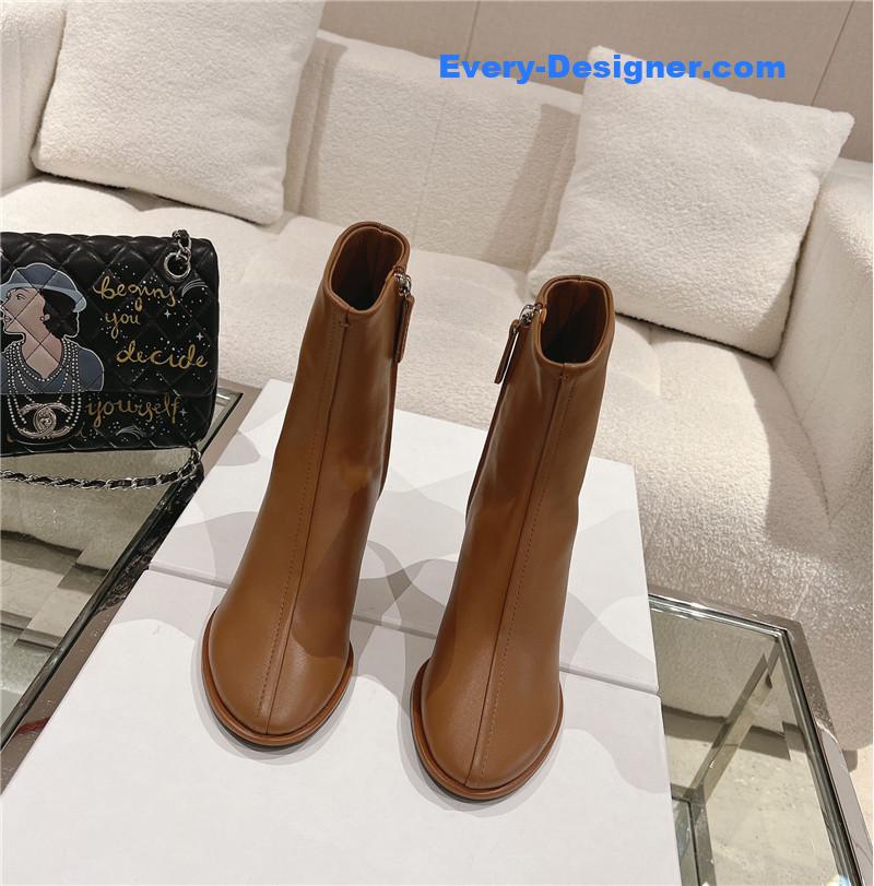 The R0w new autumn and winter side pull high heel boots