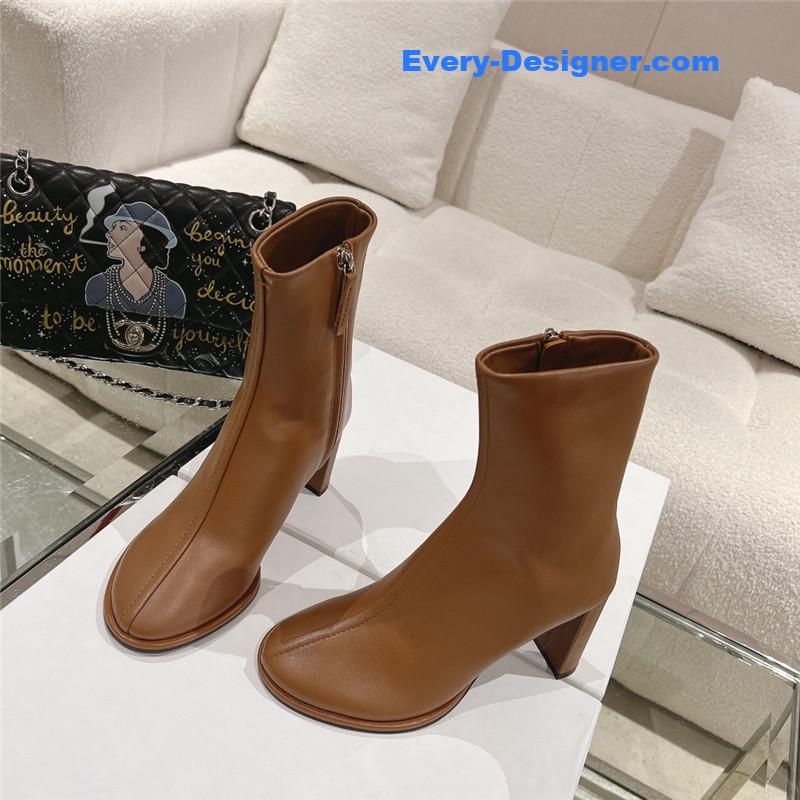 The R0w new autumn and winter side pull high heel boots