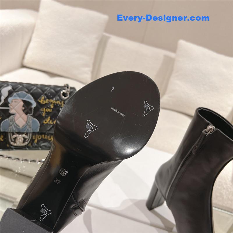 The R0w new autumn and winter side pull high heel boots