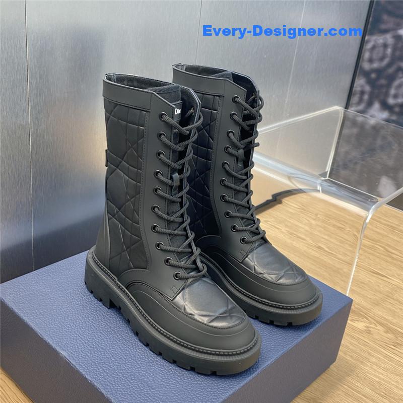 D10r low heel round toe lace up knight boots