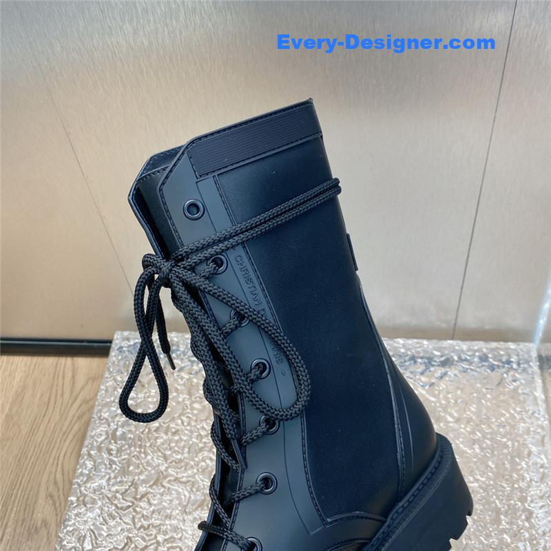 D10r low heel round toe lace up knight boots
