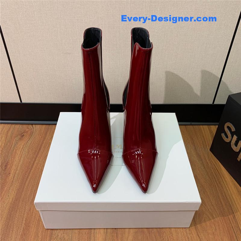 Balmain pointed toe metal heel boots