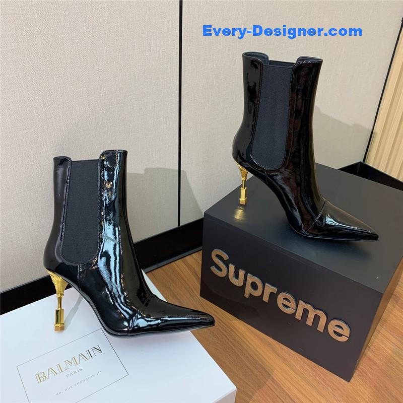 Balmain pointed toe metal heel boots