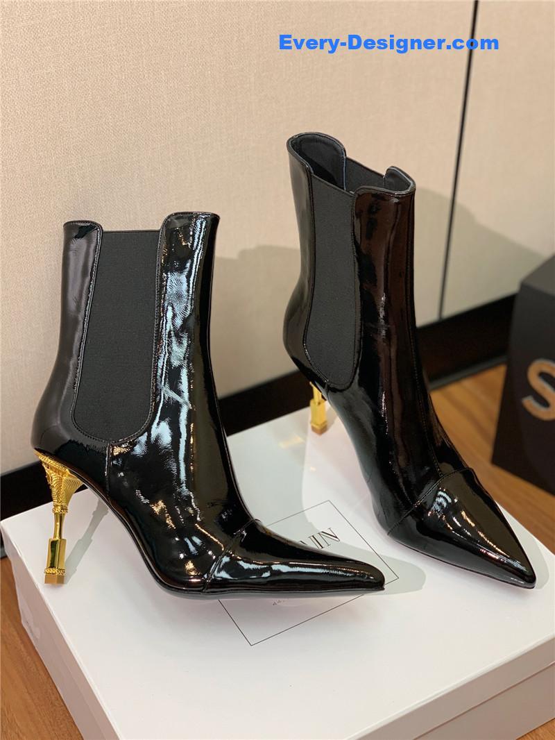 Balmain pointed toe metal heel boots