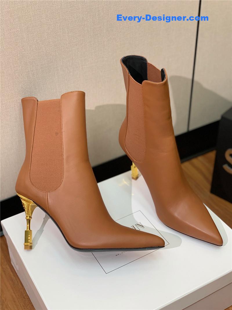 Balmain pointed toe metal heel boots