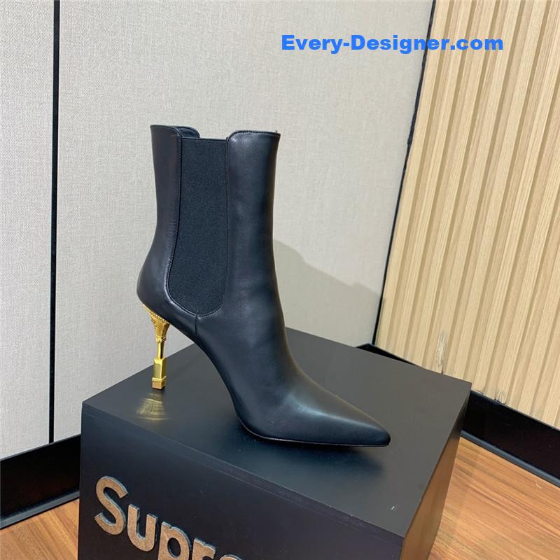 Balmain pointed toe metal heel boots