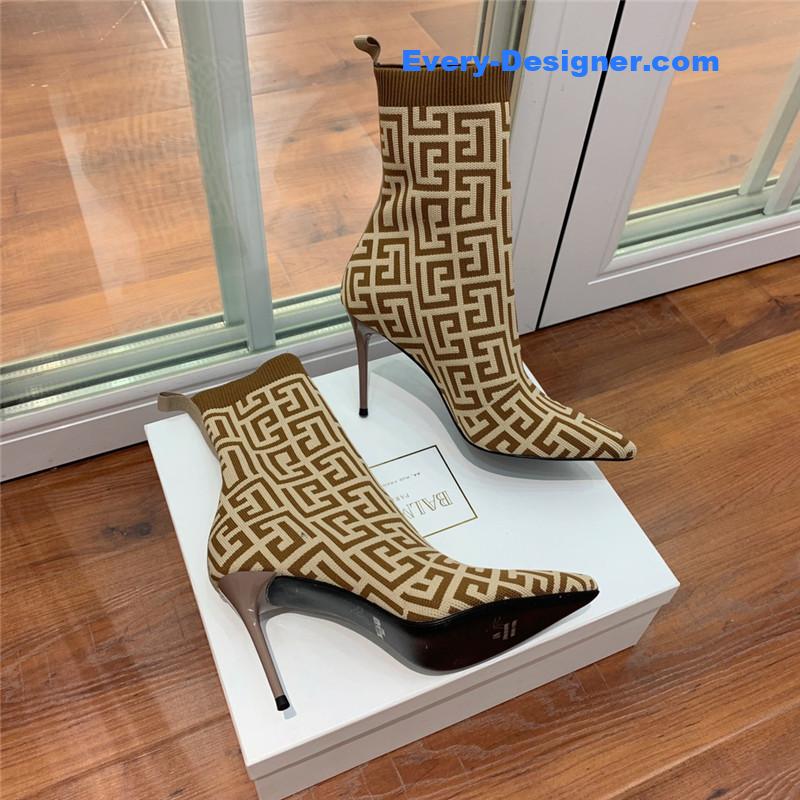Balmain knitted stretch ankle boots