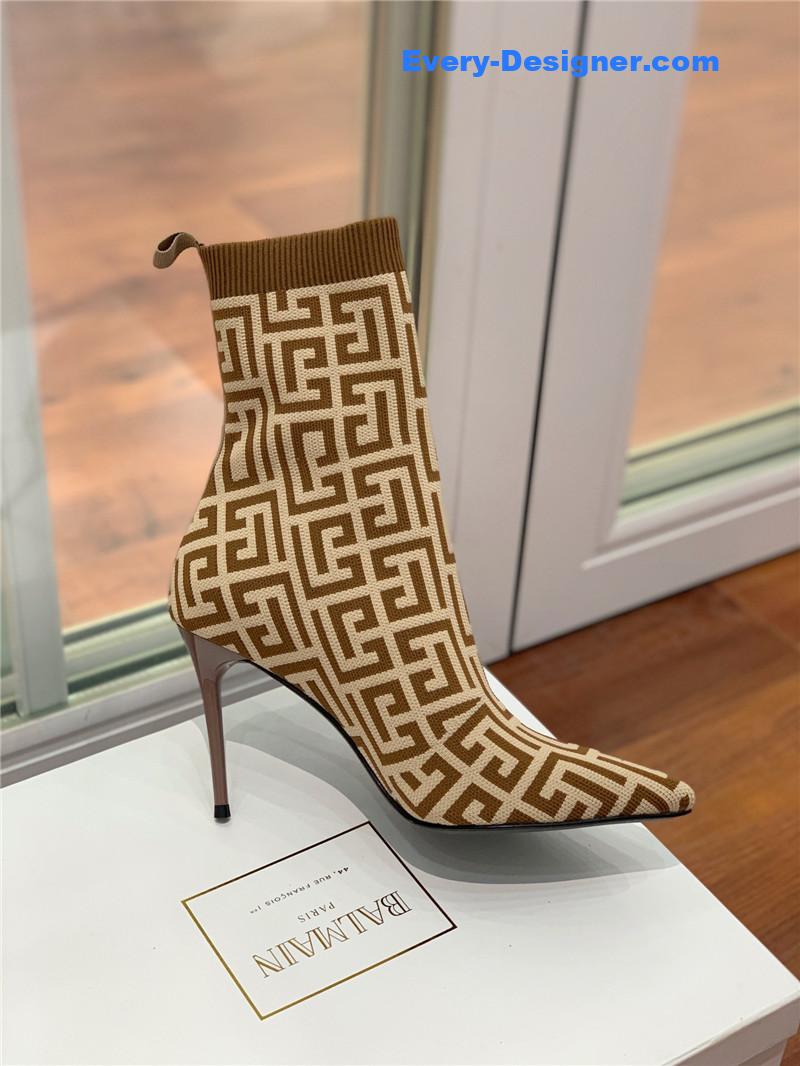 Balmain knitted stretch ankle boots