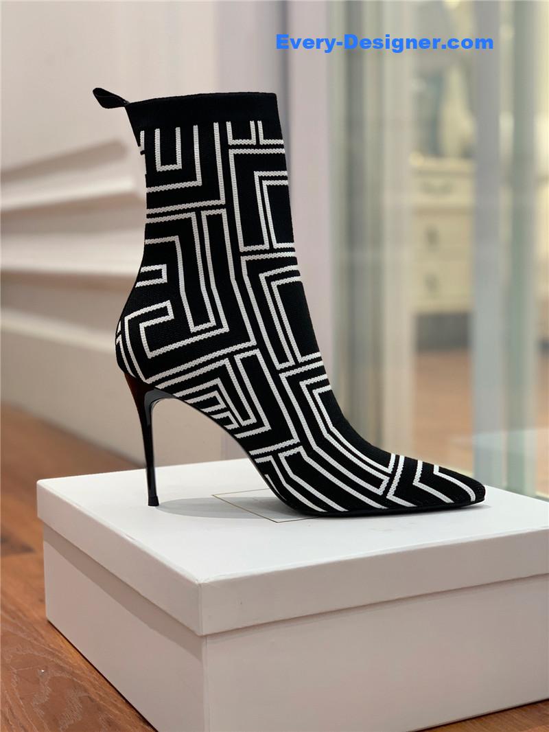 Balmain knitted stretch ankle boots