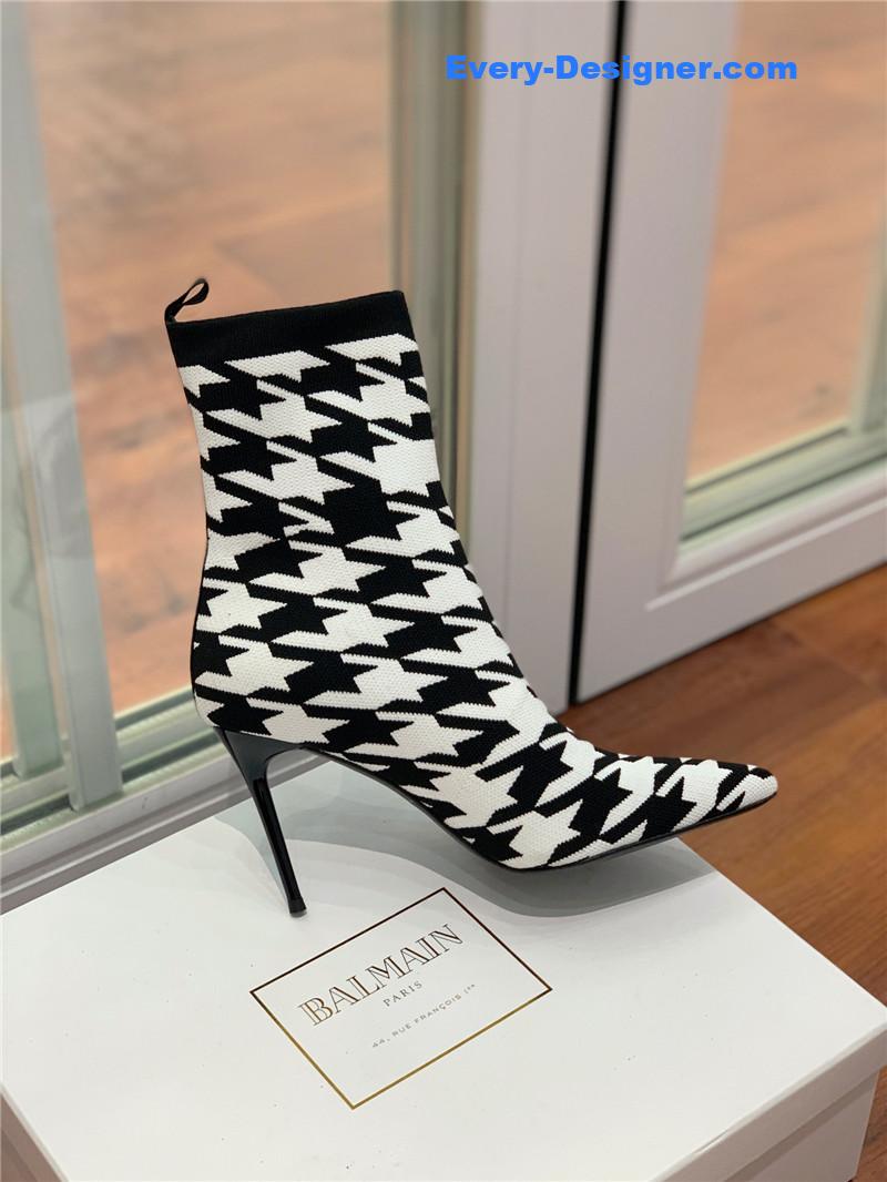 Balmain knitted stretch ankle boots