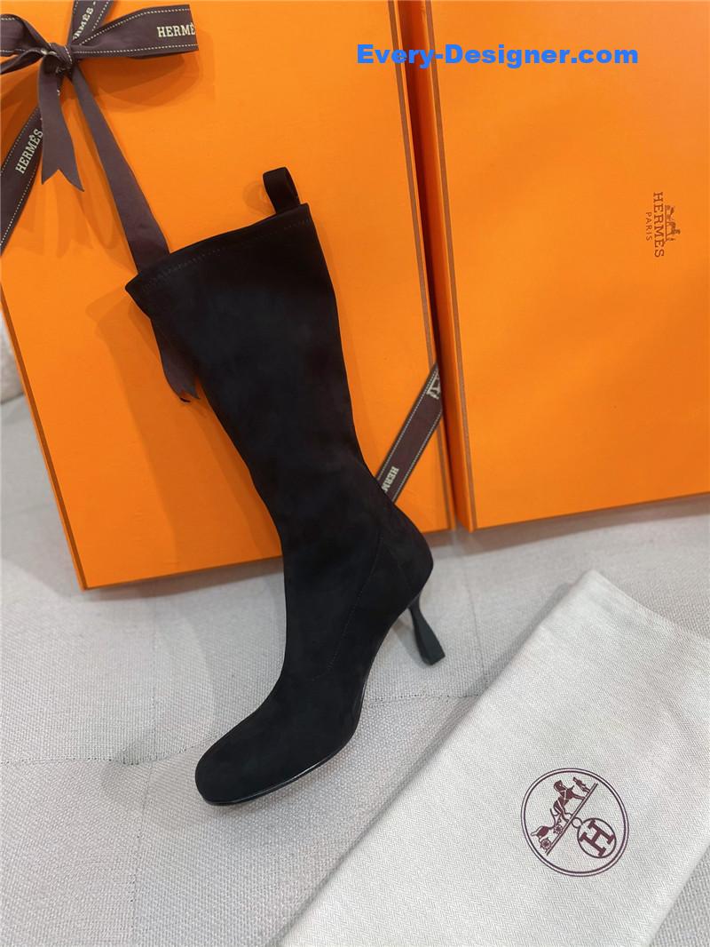 H**me5 stretch sheepskin high-heeled boots
