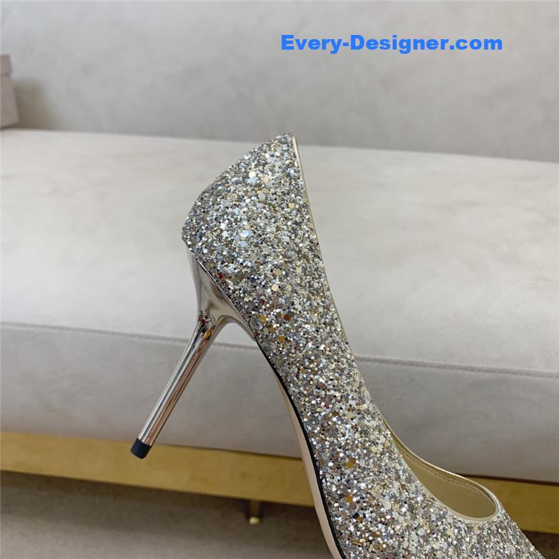 J1m*y Ch00 gradient stitching series high heels