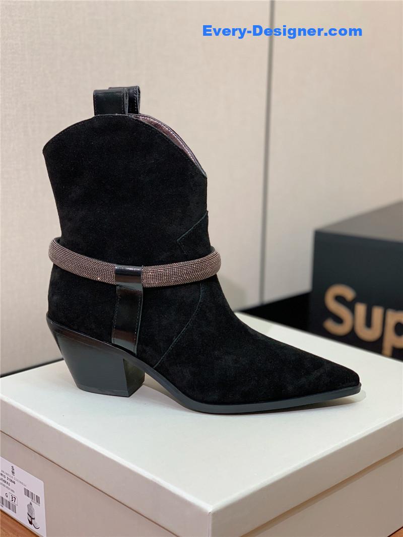 runello cinelli chunky heel boots