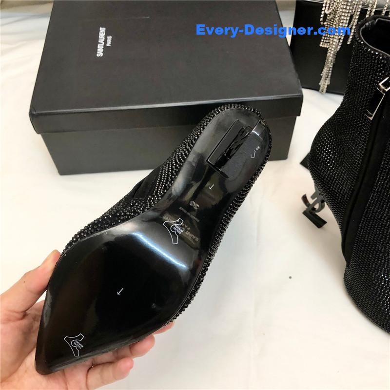 Sa1nt Lau*nt opyum crystal-embellished ankle boots