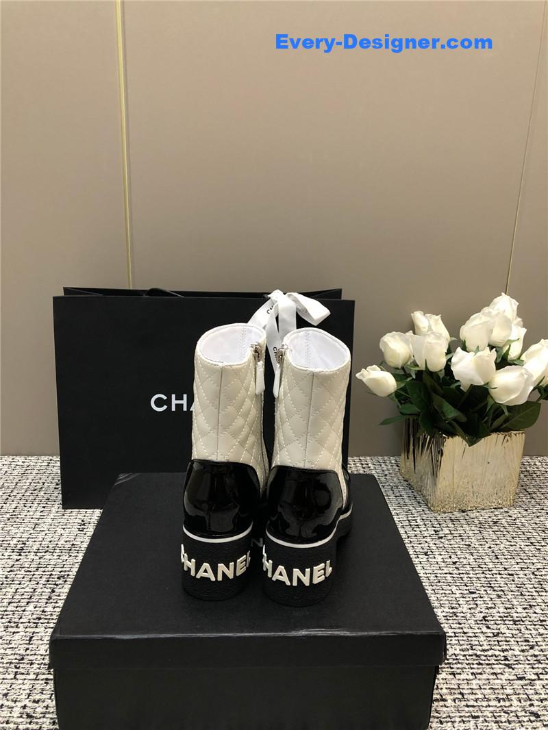 CC Xiaoxiang round toe thick heel short boots