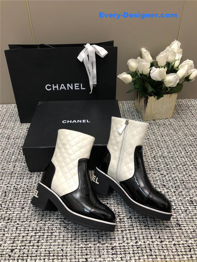 CC Xiaoxiang round toe thick heel short boots