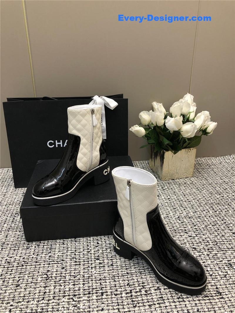 CC Xiaoxiang round toe thick heel short boots