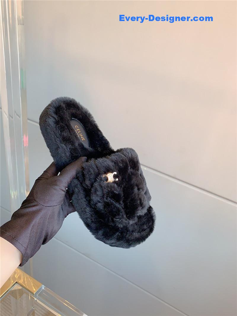 M1um1u new thick-soled furry slippers