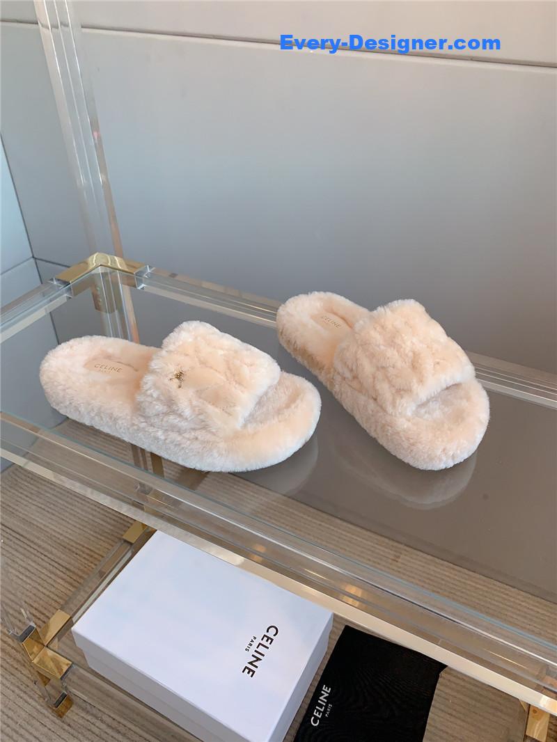 M1um1u new thick-soled furry slippers
