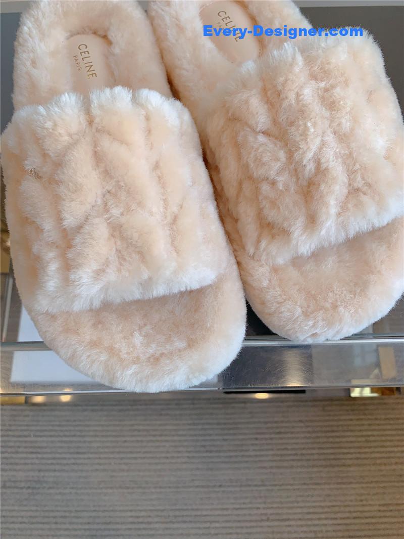 M1um1u new thick-soled furry slippers