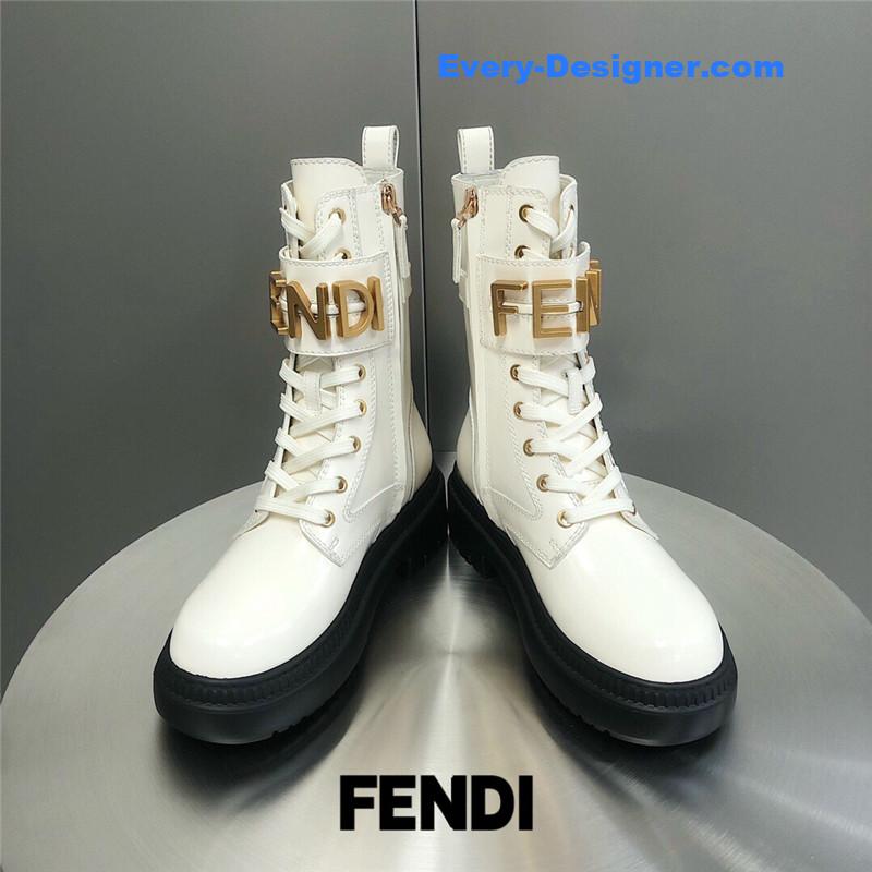 F**di metal logo martin boots short boots