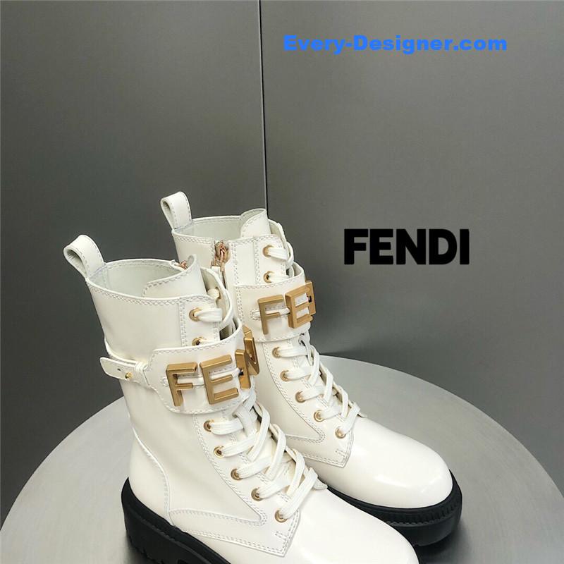 F**di metal logo martin boots short boots