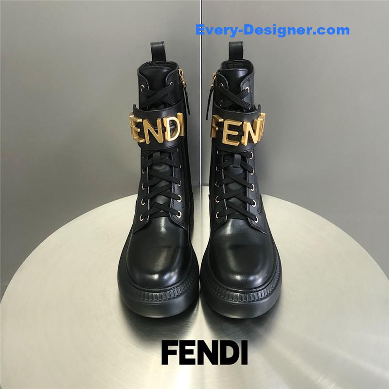 F**di metal logo martin boots short boots