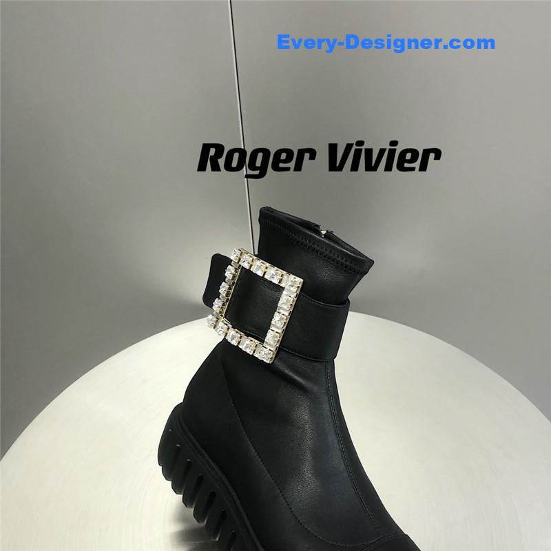 Roger vivor thick-soled stretch ankle boots