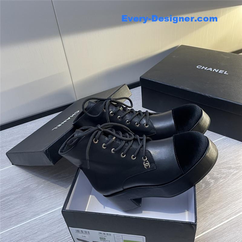 CC new double C color matching ankle boots for women