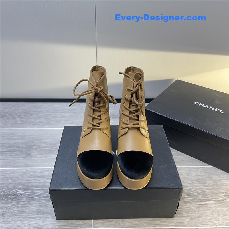 CC new double C color matching ankle boots for women