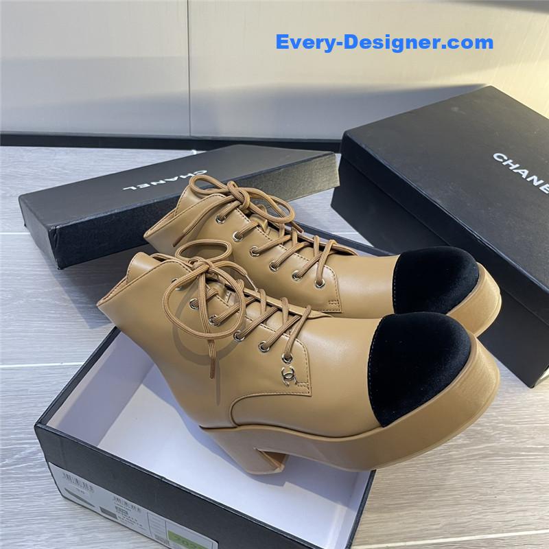 CC new double C color matching ankle boots for women