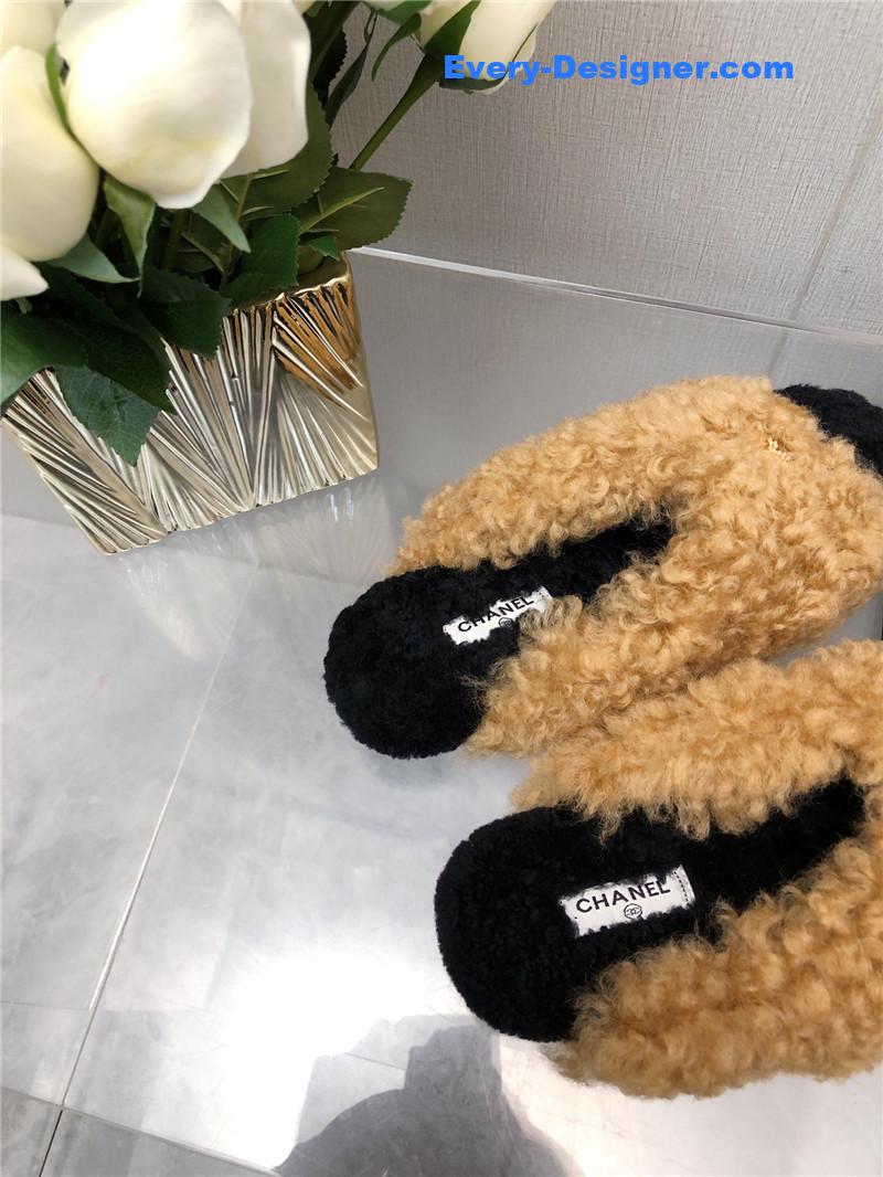 CC furry slippers