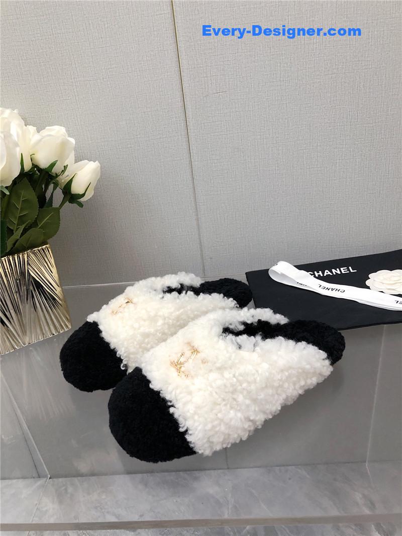 CC furry slippers